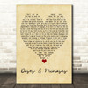 Cherub Doses & Mimosas Vintage Heart Decorative Wall Art Gift Song Lyric Print