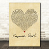 Jamiroquai Cosmic Girl Vintage Heart Decorative Wall Art Gift Song Lyric Print