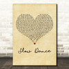John Legend Slow Dance Vintage Heart Decorative Wall Art Gift Song Lyric Print
