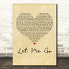 3 Doors Down Let Me Go Vintage Heart Decorative Wall Art Gift Song Lyric Print