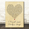 BeBe & CeCe Winans I Found Love (Cindys Song) Vintage Heart Song Lyric Print