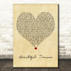 Pink Beautiful Trauma Vintage Heart Decorative Wall Art Gift Song Lyric Print