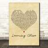 DMA'S Learning Alive Vintage Heart Decorative Wall Art Gift Song Lyric Print