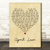 Pat Boone April Love Vintage Heart Decorative Wall Art Gift Song Lyric Print