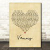 Frankie Avalon Venus Vintage Heart Decorative Wall Art Gift Song Lyric Print