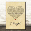 Tom Grennan I Might Vintage Heart Decorative Wall Art Gift Song Lyric Print