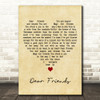 Elbow Dear Friends Vintage Heart Decorative Wall Art Gift Song Lyric Print
