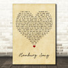 Keane Hamburg Song Vintage Heart Decorative Wall Art Gift Song Lyric Print