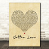 Hozier Better Love Vintage Heart Decorative Wall Art Gift Song Lyric Print