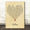 Celine Dion Ashes Vintage Heart Decorative Wall Art Gift Song Lyric Print