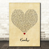 David Bowie Kooks Vintage Heart Decorative Wall Art Gift Song Lyric Print