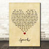 Coldplay Sparks Vintage Heart Decorative Wall Art Gift Song Lyric Print