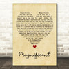 U2 Magnificent Vintage Heart Decorative Wall Art Gift Song Lyric Print