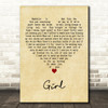 Lovedrug Girl Vintage Heart Decorative Wall Art Gift Song Lyric Print