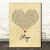 Erasure Stop Vintage Heart Decorative Wall Art Gift Song Lyric Print