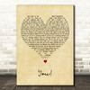 Lany You! Vintage Heart Decorative Wall Art Gift Song Lyric Print