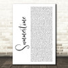 DJ Jazzy Jeff & The Fresh Prince Summertime White Script Decorative Wall Art Gift Song Lyric Print