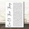 Dexys Midnight Runners One Of Those Things White Script Decorative Wall Art Gift Song Lyric Print