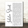 Nick Cave and the Bad Seeds Jubilee Street White Script Decorative Wall Art Gift Song Lyric Print