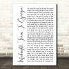 Gladys Knight And The Pips Midnight Train To Georgia White Script Wall Art Gift Song Lyric Print