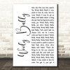 Sam The Sham And The Pharaohs Wooly Bully White Script Decorative Wall Art Gift Song Lyric Print