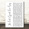 Finbar Furey The Last Great Love Song White Script Decorative Wall Art Gift Song Lyric Print