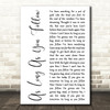 Fleetwood Mac As Long As You Follow White Script Decorative Wall Art Gift Song Lyric Print