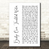 Simon & Garfunkel Bridge Over Troubled Water White Script Decorative Gift Song Lyric Print