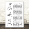 Richard Ashcroft That's How Strong White Script Decorative Wall Art Gift Song Lyric Print