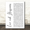 Mark Knopfler & Emmylou Harris Love and Happiness White Script Wall Art Song Lyric Print
