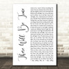 Mumford & Sons and Baaba Maal There Will Be Time White Script Wall Art Song Lyric Print