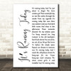Scott Walker Its Raining Today White Script Decorative Wall Art Gift Song Lyric Print