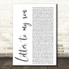 Shayla Gessler Letter to my son White Script Decorative Wall Art Gift Song Lyric Print