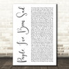 Christine and the Queens People, Ive Been Sad White Script Wall Art Song Lyric Print