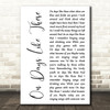 Matt Monro On Days Like These White Script Decorative Wall Art Gift Song Lyric Print