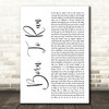 Bruce Springsteen Born To Run White Script Decorative Wall Art Gift Song Lyric Print