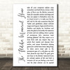 Pink Floyd The Fletcher Memorial Home White Script Decorative Gift Song Lyric Print