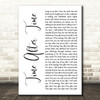 Cyndi Lauper Time After Time White Script Decorative Wall Art Gift Song Lyric Print