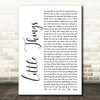 One Direction Little Things White Script Decorative Wall Art Gift Song Lyric Print