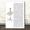 Christian Burrows Two Again White Script Decorative Wall Art Gift Song Lyric Print