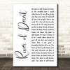 Mad Season River of Deceit White Script Decorative Wall Art Gift Song Lyric Print