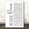 Matt Redman 10,000 Reasons White Script Decorative Wall Art Gift Song Lyric Print