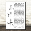 Ozzy Osbourne Here For You White Script Decorative Wall Art Gift Song Lyric Print