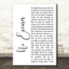 Alice in Chains No Excuses White Script Decorative Wall Art Gift Song Lyric Print
