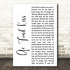 Eddie Reader Ae Fond Kiss White Script Decorative Wall Art Gift Song Lyric Print