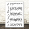 Stereophonics The First Time Ever I Saw Your Face White Script Song Lyric Print