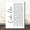 Neil Diamond Canta Libre White Script Decorative Wall Art Gift Song Lyric Print
