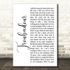 George Strait Troubadour White Script Decorative Wall Art Gift Song Lyric Print