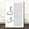 Gerry Cinnamon Sun Queen White Script Decorative Wall Art Gift Song Lyric Print