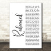 Big Daddy Weave Redeemed White Script Decorative Wall Art Gift Song Lyric Print